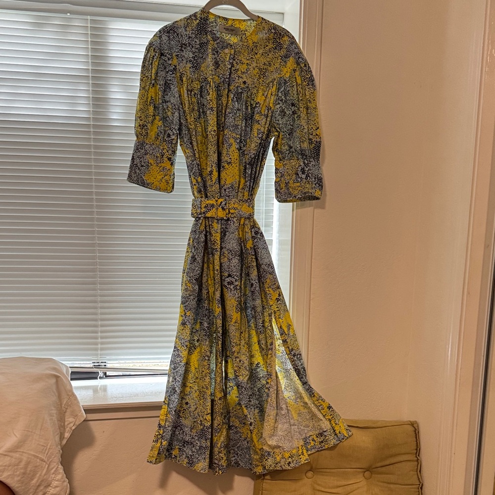 Floral Yellow and Blue Women's Dress